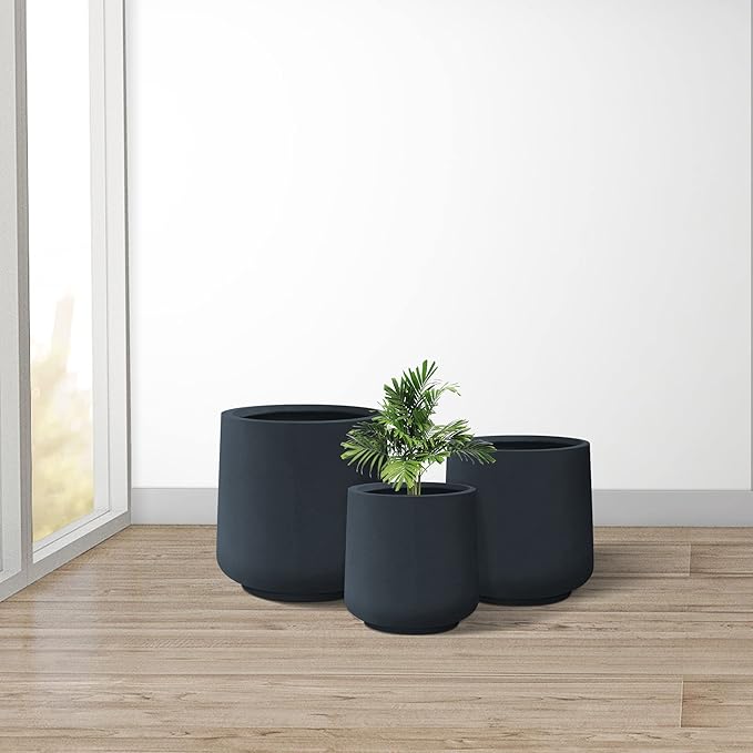Kante 15.3"+11.6"+8.2" Dia Round Concrete Planter, Large Outdoor Indoor Planter - Image 4