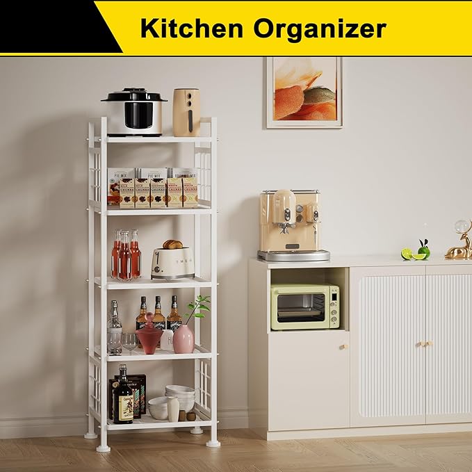 GIOTORENT 5-Wire Standing Storage Shelves, Metal Shelving Unit Pantry Rack - Image 2