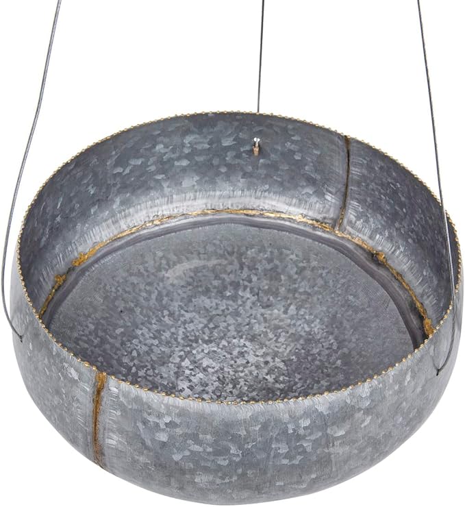 Creative Co-Op Grey & Gold Hanging Iron Planter - Image 6
