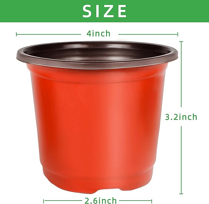 TDHDIKE 4" Small Plastic Plant Nursery Pot/Pots Seedlings Flower Plant - Image 2