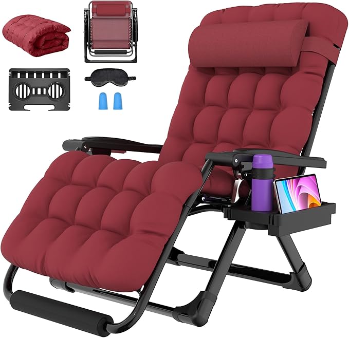 Suteck Oversized Zero Gravity Chair, 33In XXL Outdoor Recliner Chair by Suteck