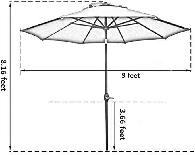 Sunnyglade 9' Patio Umbrella Outdoor Table Umbrella - Image 6
