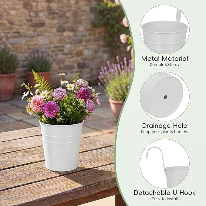 HowRU Hanging Flower Pots, Railing Planter Box - Image 3