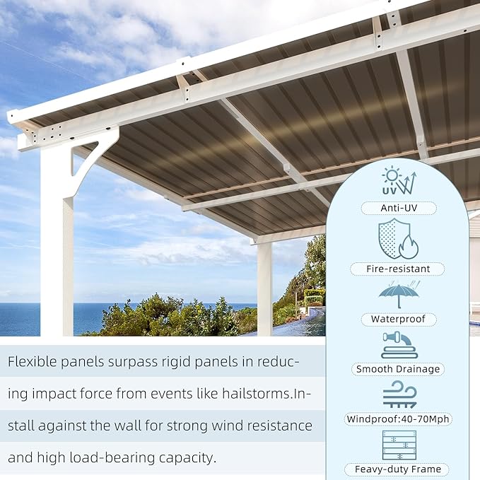 AECOJOY 20' x 10' White Gazebo Outdoor Pergola - Image 5