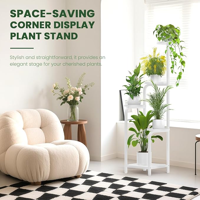 TOSKING 5 Tier Tall Plant Stand Indoor Outdoor, Heavy Duty Corner Shelf - Image 6