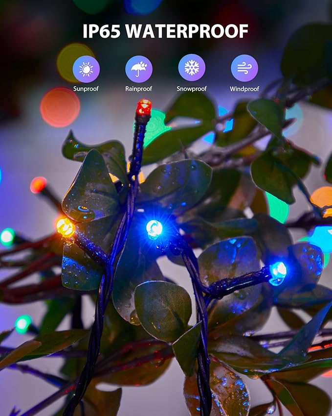 Brightown 2 Pack Solar String Lights Outdoor, Each 46Ft 120 LED Solar String - Image 4