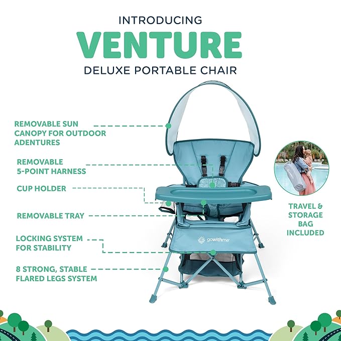 Baby Delight Go with Me Venture Portable Chair | Indoor and Outdoor | Sun - Image 3