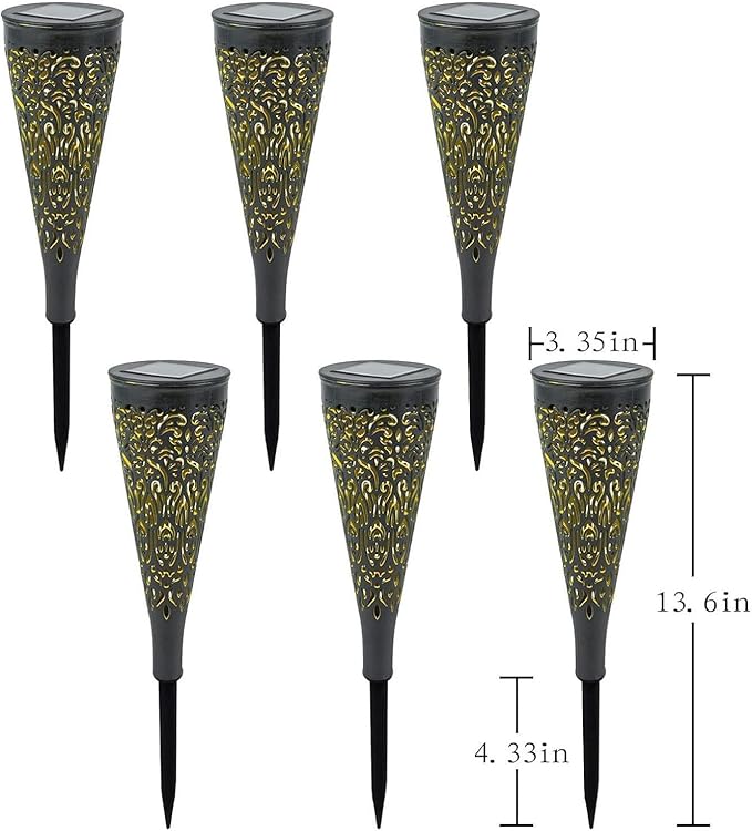6 Pack Solar Lights Outdoor Garden Decorative Mandala Solar Garden Lights - Image 7