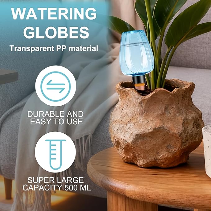 8 Pcs Plant Watering Globes Self Watering Planter Insert Plants Top Fill Water - Image 5