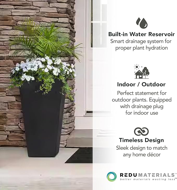 Tierra Verde 2-Pack Indoor & Outdoor Self-Watering Square Planters - Image 4