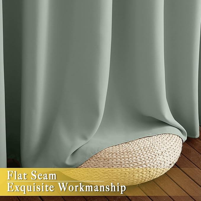 NICETOWN Sage Green Blackout Curtains - Image 7