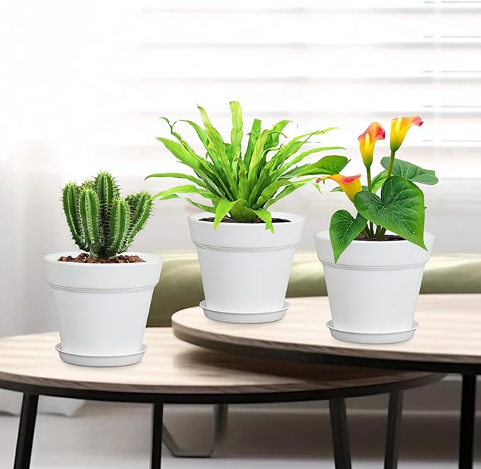 6 inch Plastic Nursery Pots, 16 Pack Plant Pots - Image 7