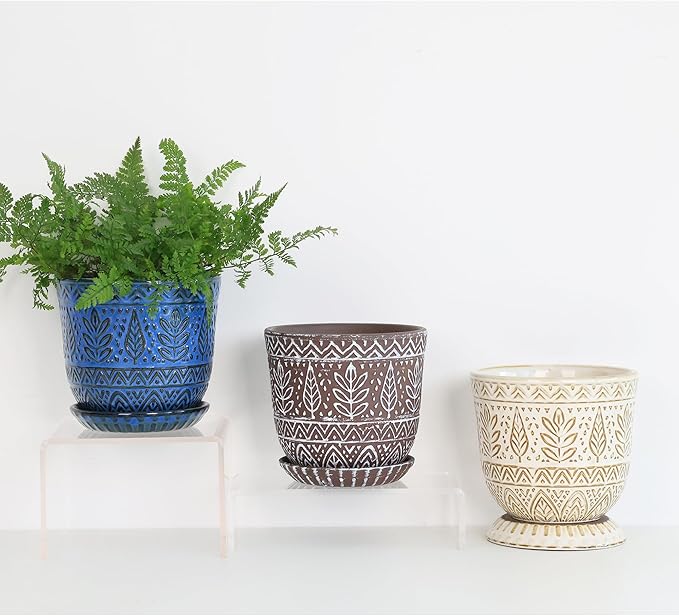 Gepege 6 Inch Ceramic Planter, Plant Pot - Image 5