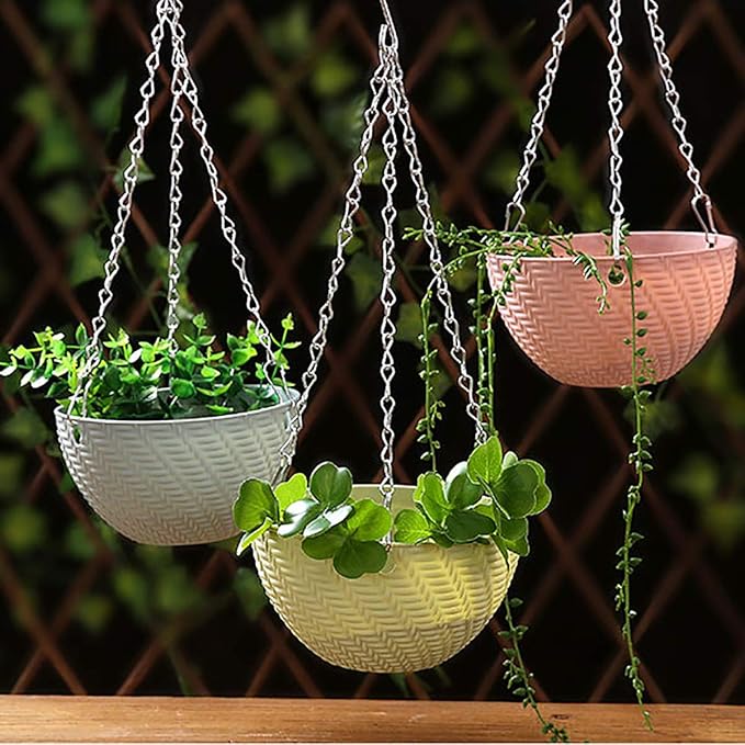 Foraineam 10 Pack Mini Hanging Planters Garden Self-Watering Flower Plant Pot - Image 8