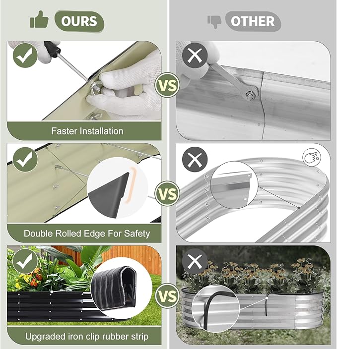 Galvanized Raised Garden Bed Outdoor- Raised Beds - Image 4