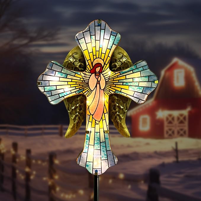 Solar Cross Garden Stake Lights - Image 8