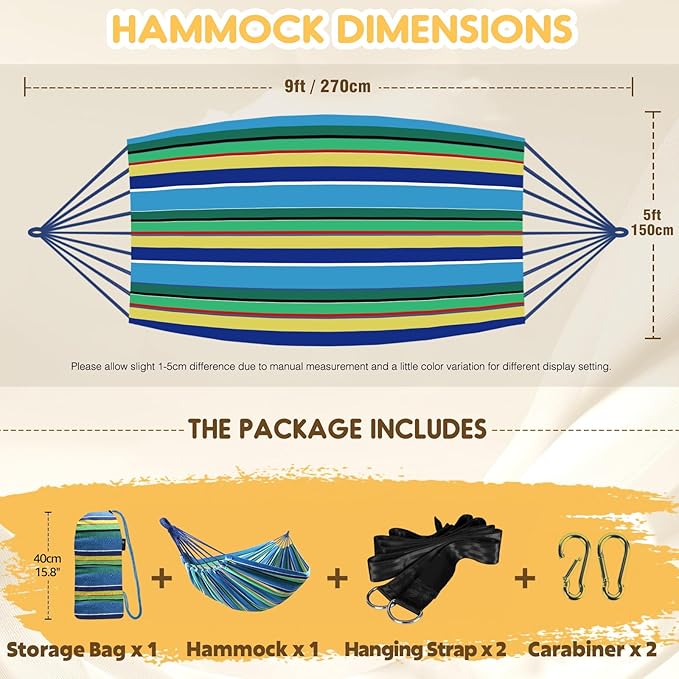 ANYOO Cotton Hammock Portable Camping Hammocks - Image 3