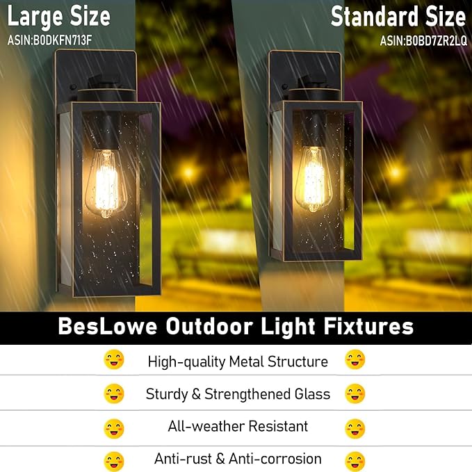 Large Size Outdoor Wall Light Fixtures, Exterior Lighting Fixtures Porch - Image 3