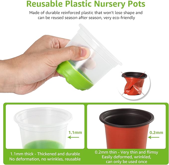 MIXC Thickened Clear Nursery Pots - Image 4