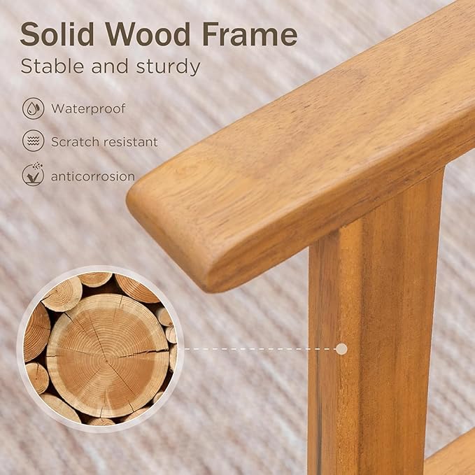 PHI VILLA 9 Pieces Acacia Wood Outdoor Dining Set - Image 6
