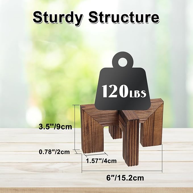 Plant Stand, Indoor/Outdoor Wood Plant Holder, Single Flower Pot Stand - Image 3