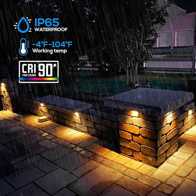 LEONLITE 8-Pack 4 Inch LED Hardscape Lighting, Update Retaining Wall Lights - Image 7