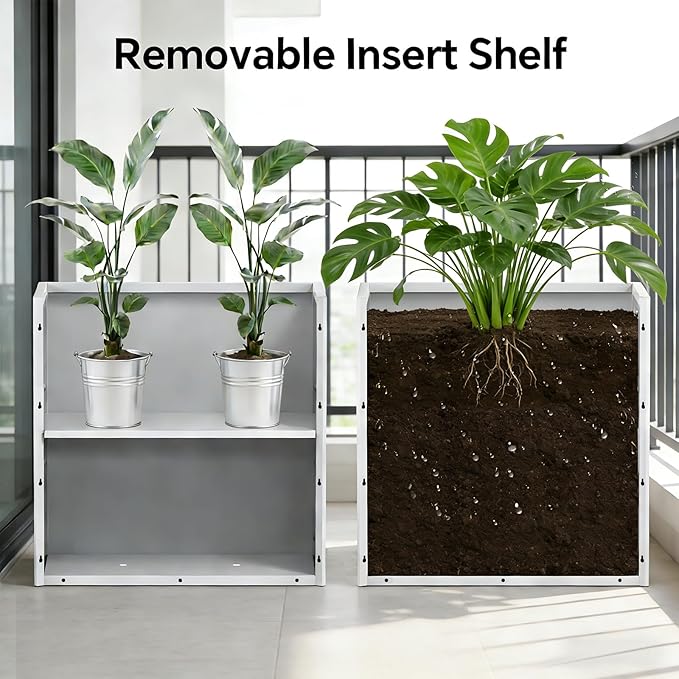 Tall Planters -24X12X24 inch Galvanized Steel Planter Box - Image 2