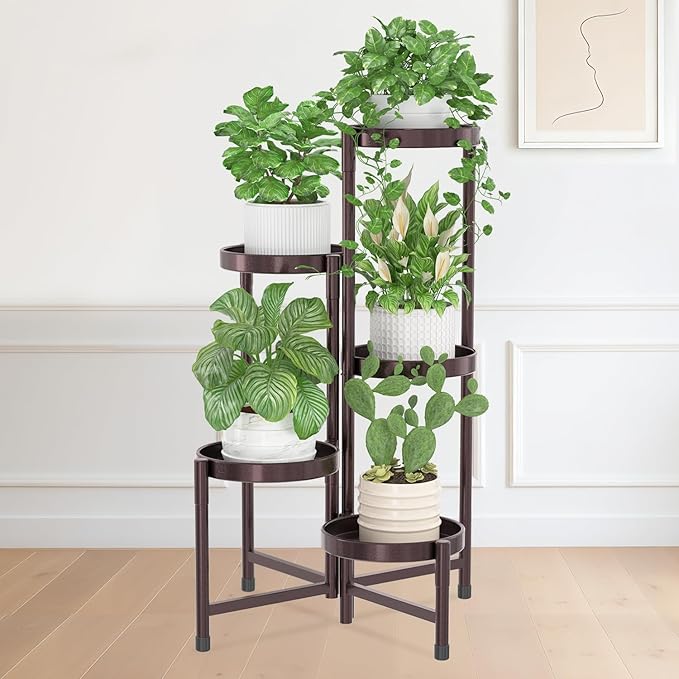 iDavosic.ly Plant Stand Indoor Outdoor, 5 Tier Corner Metal Flower Display by iDavosicly
