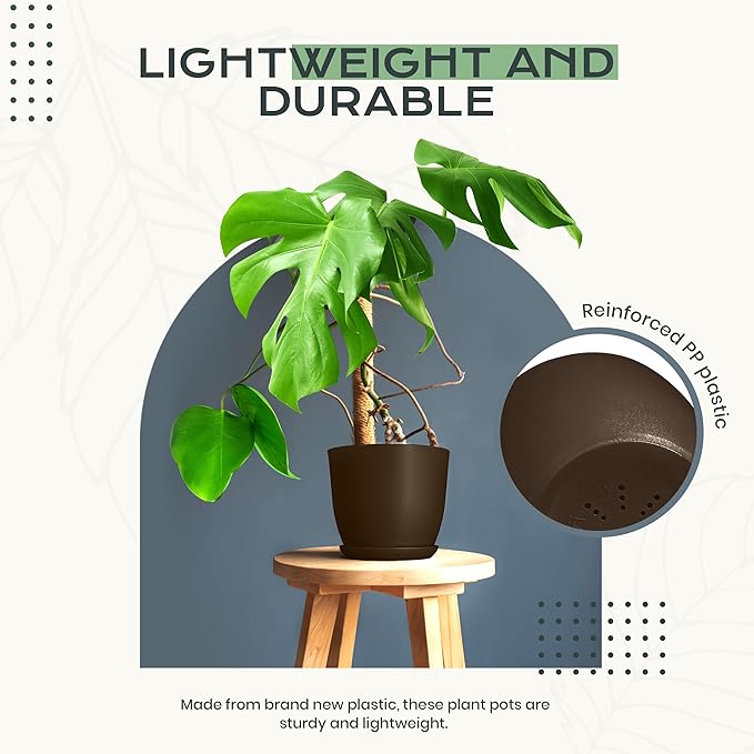 Utopia Home - Plant Pots Indoor - 7/6.6/6/5.3/4.8 Inches Home Decor Flower Pots - Image 6