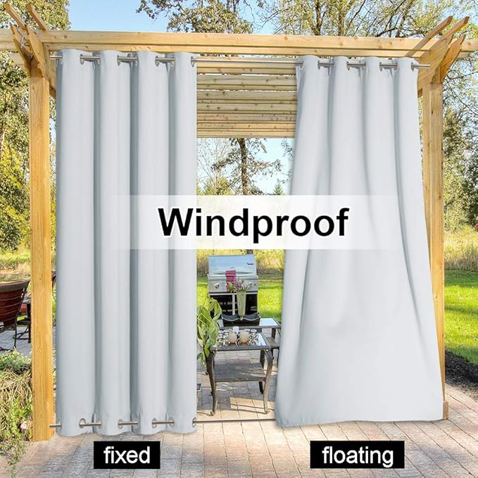 NICETOWN Outdoor Cabana Curtain, Windproof & Sun Blocking Curtains - Image 3