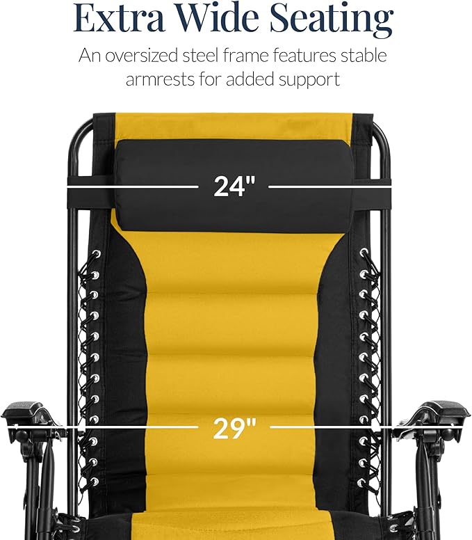 Best Choice Products Oversized Padded Zero Gravity Chair, Folding Outdoor Patio - Image 4