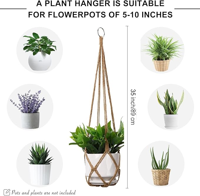 YIBOT Macrame Plant Hanger Indoor Set of 2 - Image 2