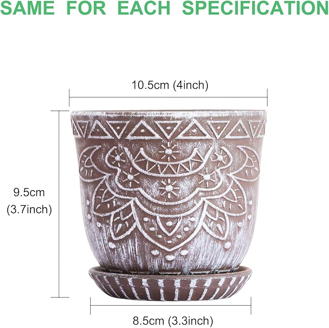 Gepege Succulent Pots, 4 Inch Small Indoor Ceramic Planter Pot - Image 2