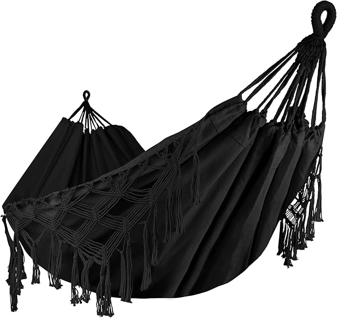 Bellzacasa Double Hammock, Heavy Duty 500 lb Load Capacity Tassels and Fishtail - Image 8