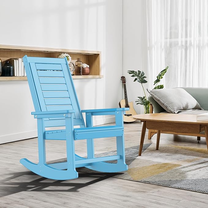 GREENVINES Outdoor Rocking Chairs | Set of 2 | Porch Rocker | HDPE Plastic | - Image 2
