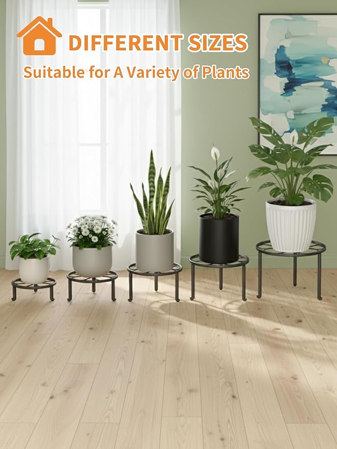 5 Pack Metal Plant Stand for Heavy Potted Plant for Home Indoor and Outdoor - Image 7