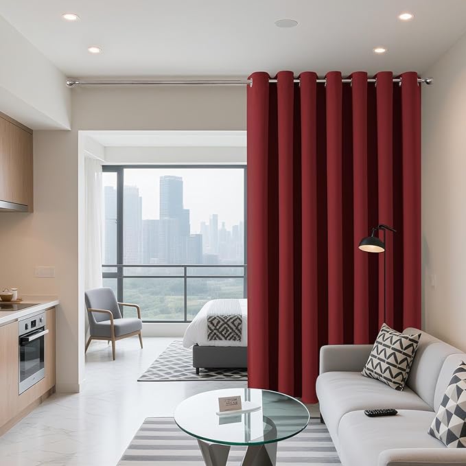 Joydeco Blackout Patio Sliding Door Curtains 72 Inches Long, Grommet Privacy - Image 2