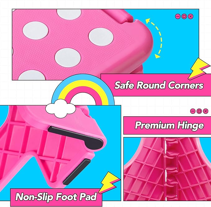 Delxo Folding Step Stool, 11 Inch Non-Slip Foldable Step Stools - Image 6
