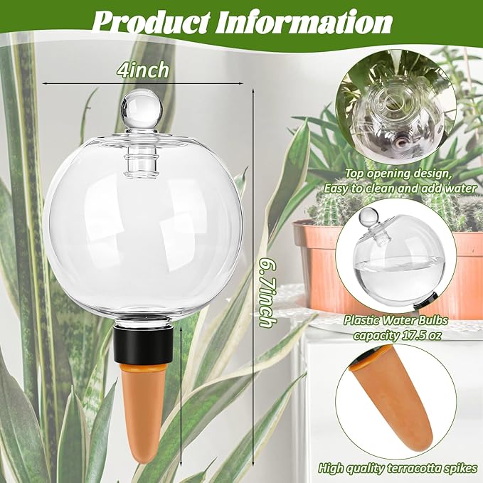 4 Pack 17.5 oz Plant Watering Globes - Image 4