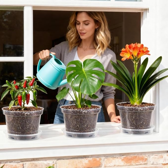 10 Pack 10 Inch Clear Nursery Pots - Image 6