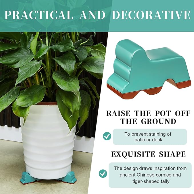 Kigeli 12 Pcs Resin Pot Feet for Outdoor Planters 3 Inch Long 1.5 Inch Tall - Image 4