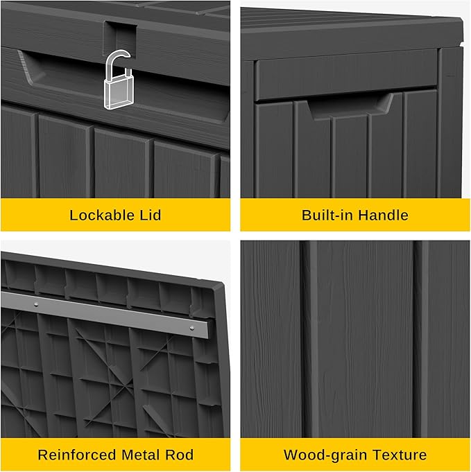 EAST OAK Outdoor Storage Box, 60 Gallon Deck Box Indoor and Outdoor Use - Image 5