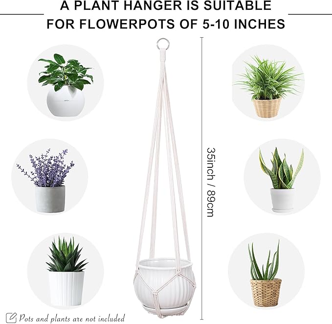 YIBOT Macrame Plant Hanger Indoor Set of 2 - Image 3