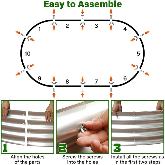 Galvanized Raised Garden Bed for Outdoor: 4X2X1ft Durable Metal Vegetable Plant - Image 5