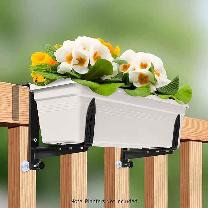 Window Box Brackets, Adjustable Planter Box Brackets, Heavy Duty Iron Flower - Image 3