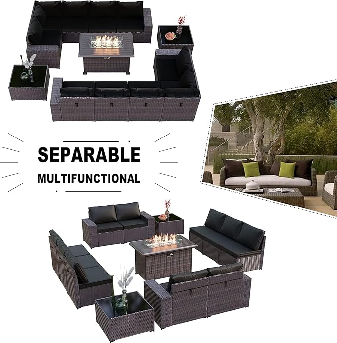 Kullavik 13 Pieces Outdoor Patio Furniture Set - Image 6