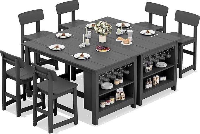 SERWALL 8-Piece Counter Height DiningTable Sets by SERWALL