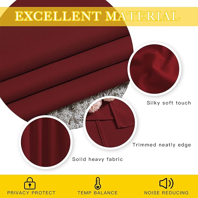 NICETOWN Glass Door Curtains for Window, Wide Thermal Curtain Panels, Sliding - Image 5