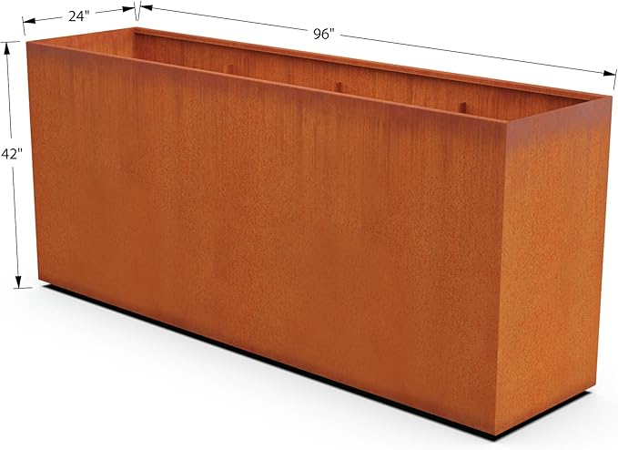 PLANTERCRAFT Corten Steel Planter Rectangle Outdoor Metal Garden Box Heavy Duty - Image 5