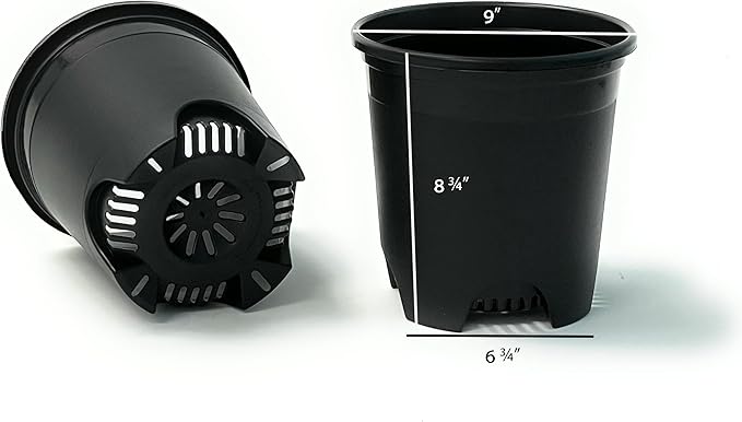 Cotta Planters 2 Gallon Black Nursery Pot Plastic 6-Pack Planter Pots Pot Liners - Image 2